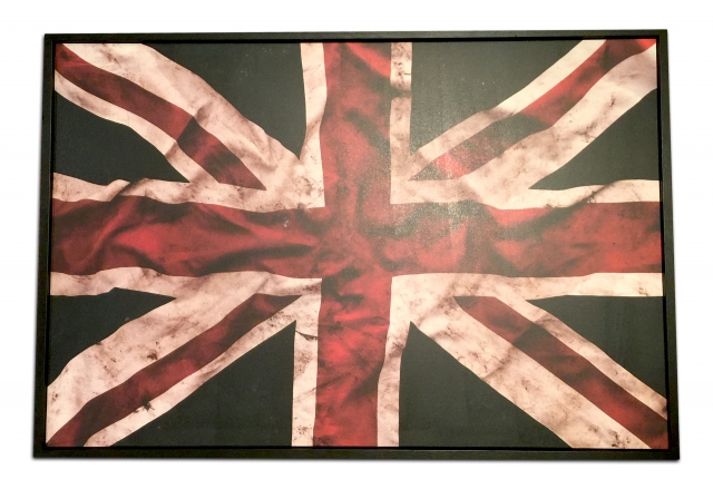 30" x 20" Framed Union Jack Wood Print