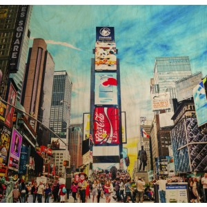 Time Square - Wall Art Print On Wood